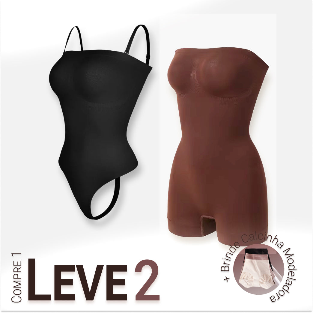 Body Modelador com Alça Removível - Premium Shaper - Compre 1 Leve 2 + Brinde
