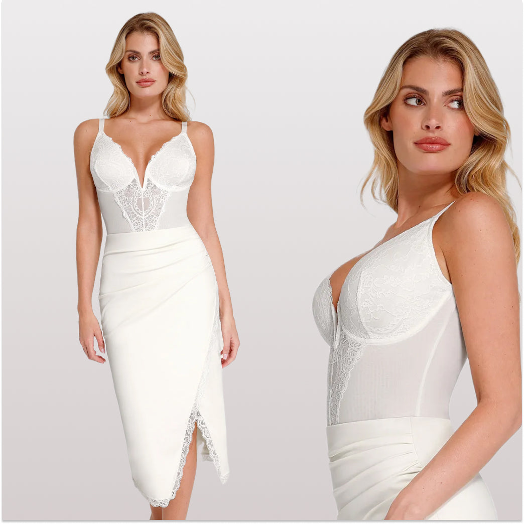 Body Modelador de Renda - Luxo Slim | + Brinde Calcinha Modeladora