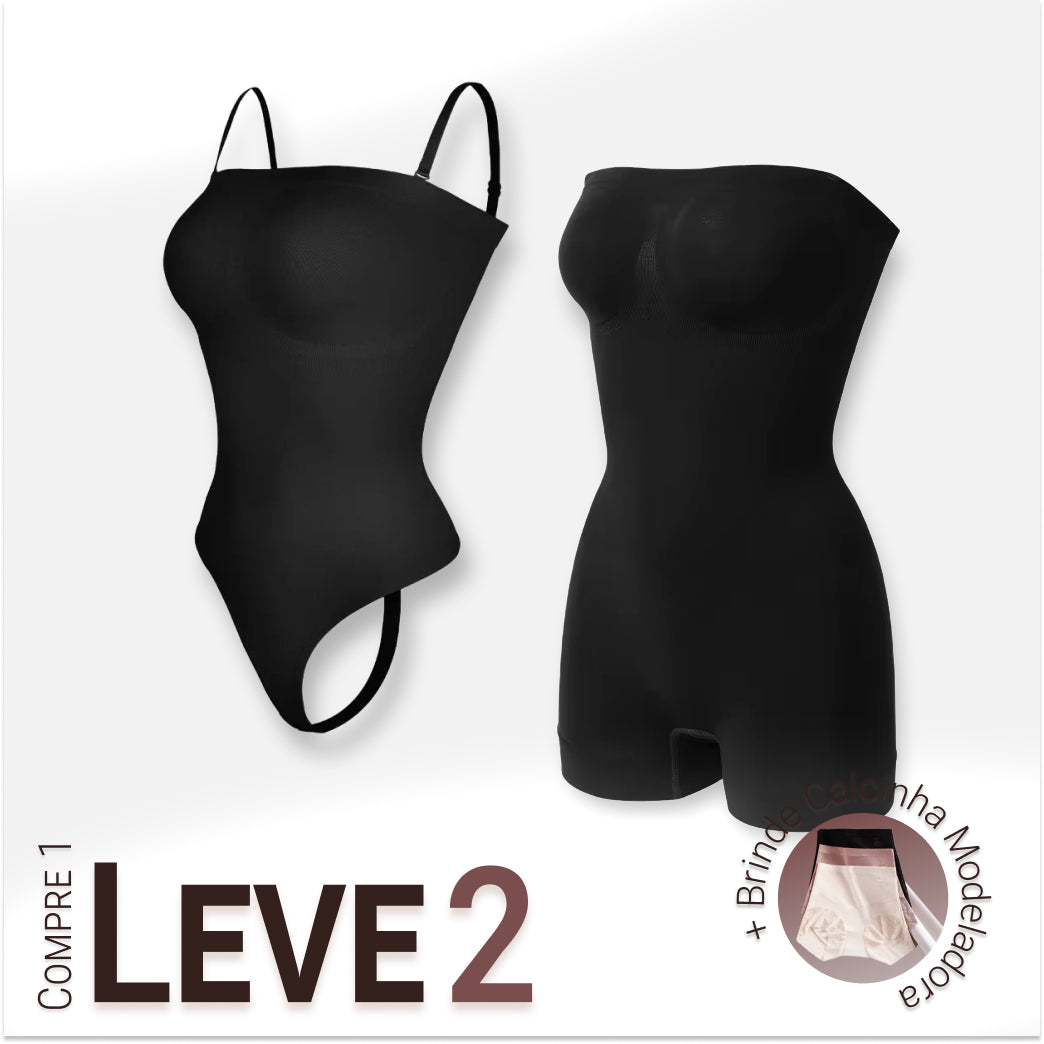 Body Modelador com Alça Removível - Premium Shaper - Compre 1 Leve 2 + Brinde